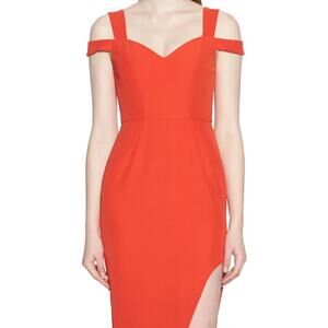 AIJEK VALENCIA WAVE COLD SHOULDER DRESS Rogue Red Size 1/ (US 2-4)